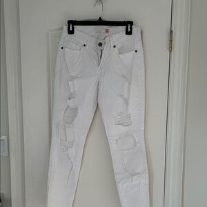 Guess White Distressed Skinny Jeans